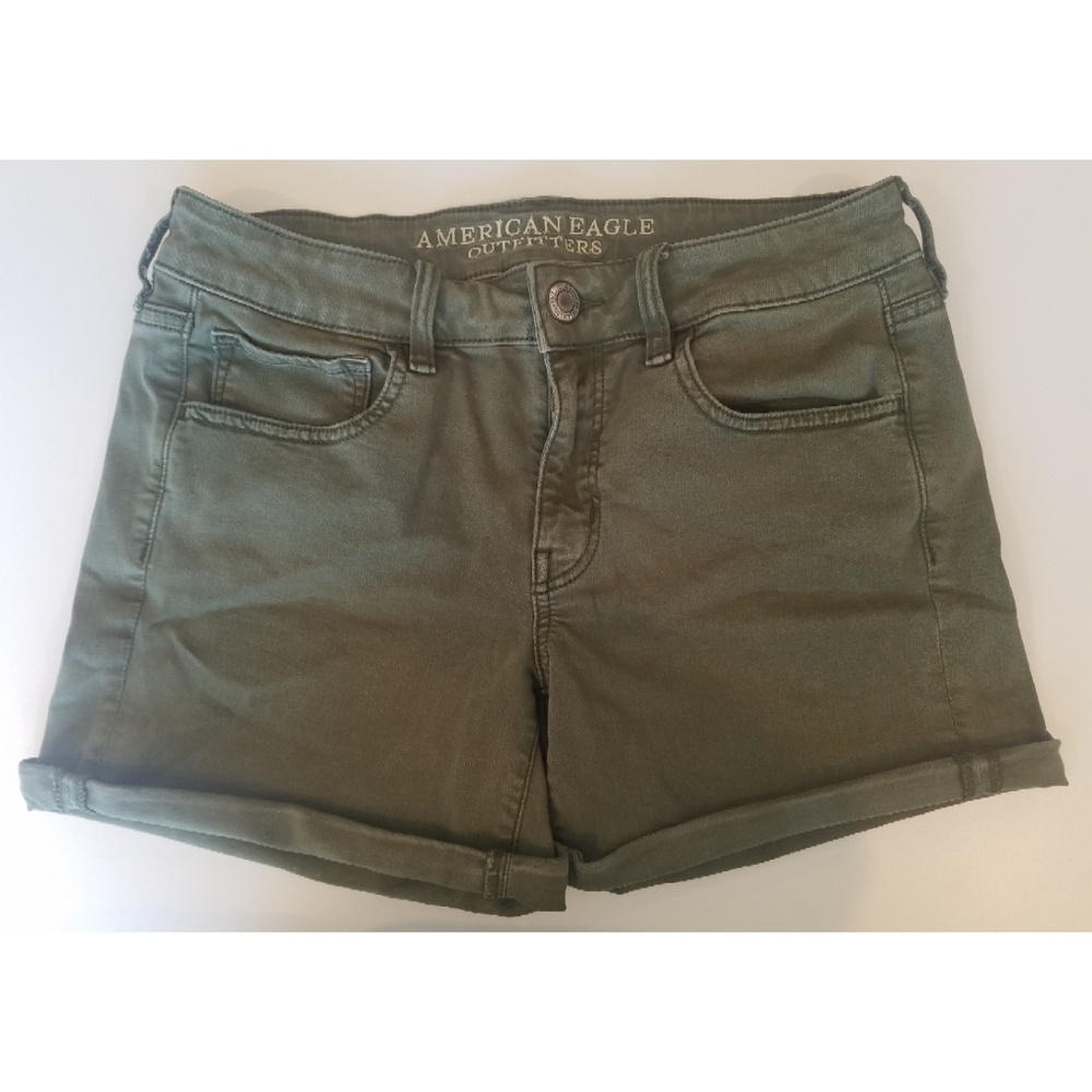 American Eagle Army Green Midi Shorts